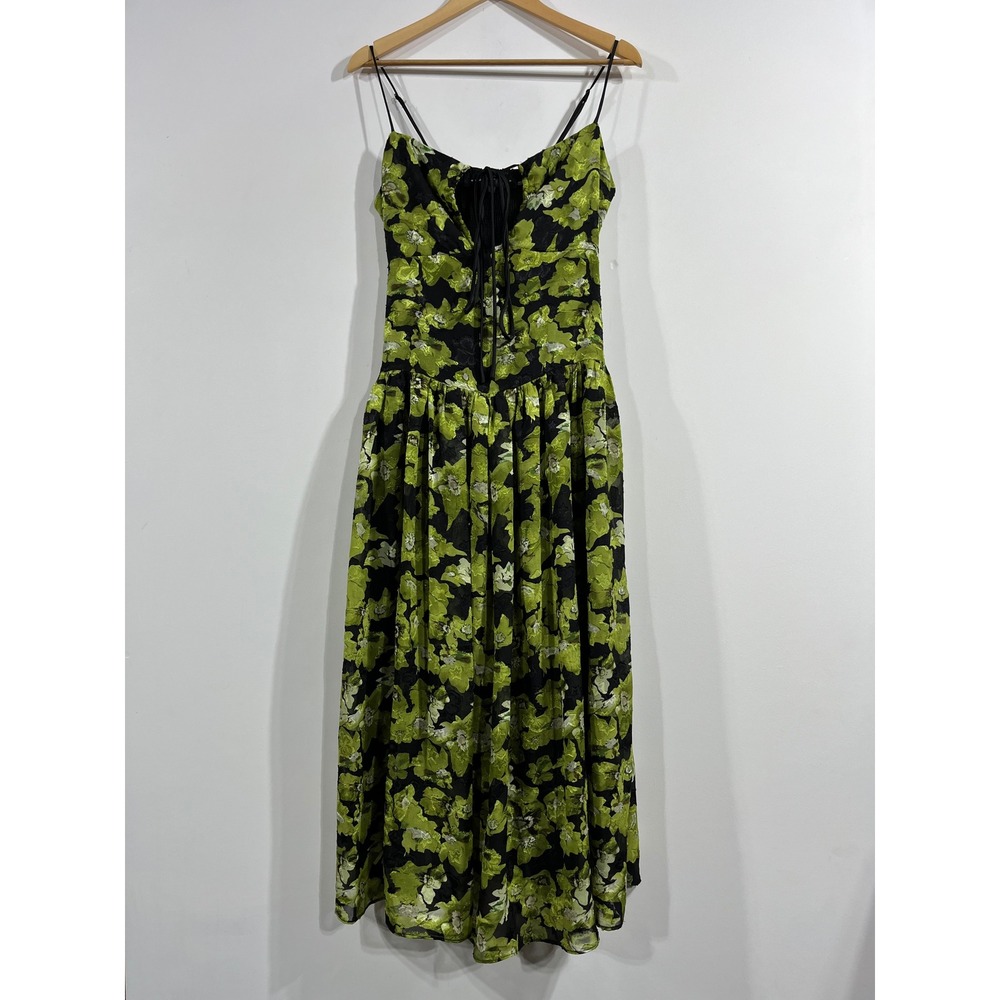 Endless Rose Fairy Grunge Basque Waist Floral Jacquard Midi Dress Small Formal - Picture 2 of 9